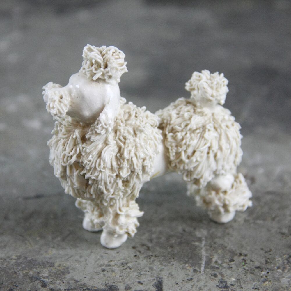 Regal White Spaghetti Porcelain Poodle Dog, mid century modern, vintage